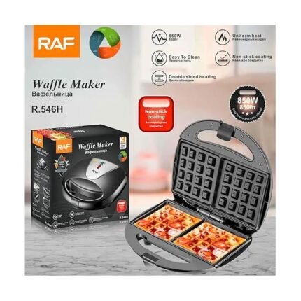 RAF Waffle Maker/Non-Stick/Power Indicator/Double Side Heating/LED Lamp- 850 W(R-546H)