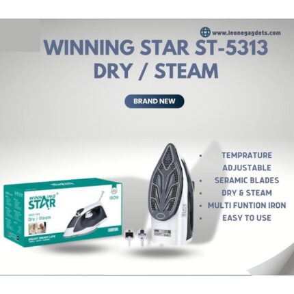 WINNING STAR Ceramic Steam Iron (Dry /Steam/Spray) /260 ML Tank/2000W/ST-5313