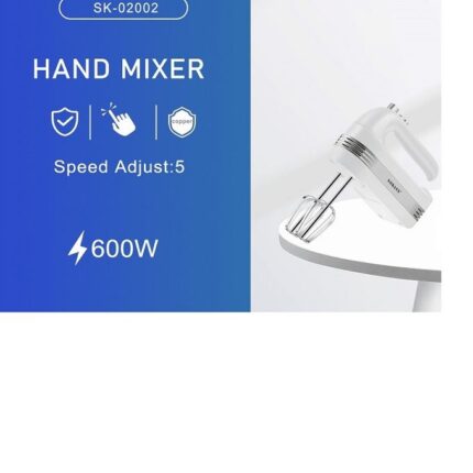 Sokany Hand Mixer & Eggs Beater - 5 Speed+Turbo/ 600W/white(SK-02002)