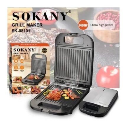 Sokany Grill & Sandwich Maker/Double Heating/Non-Stick Coating /1400 W/SK-08101